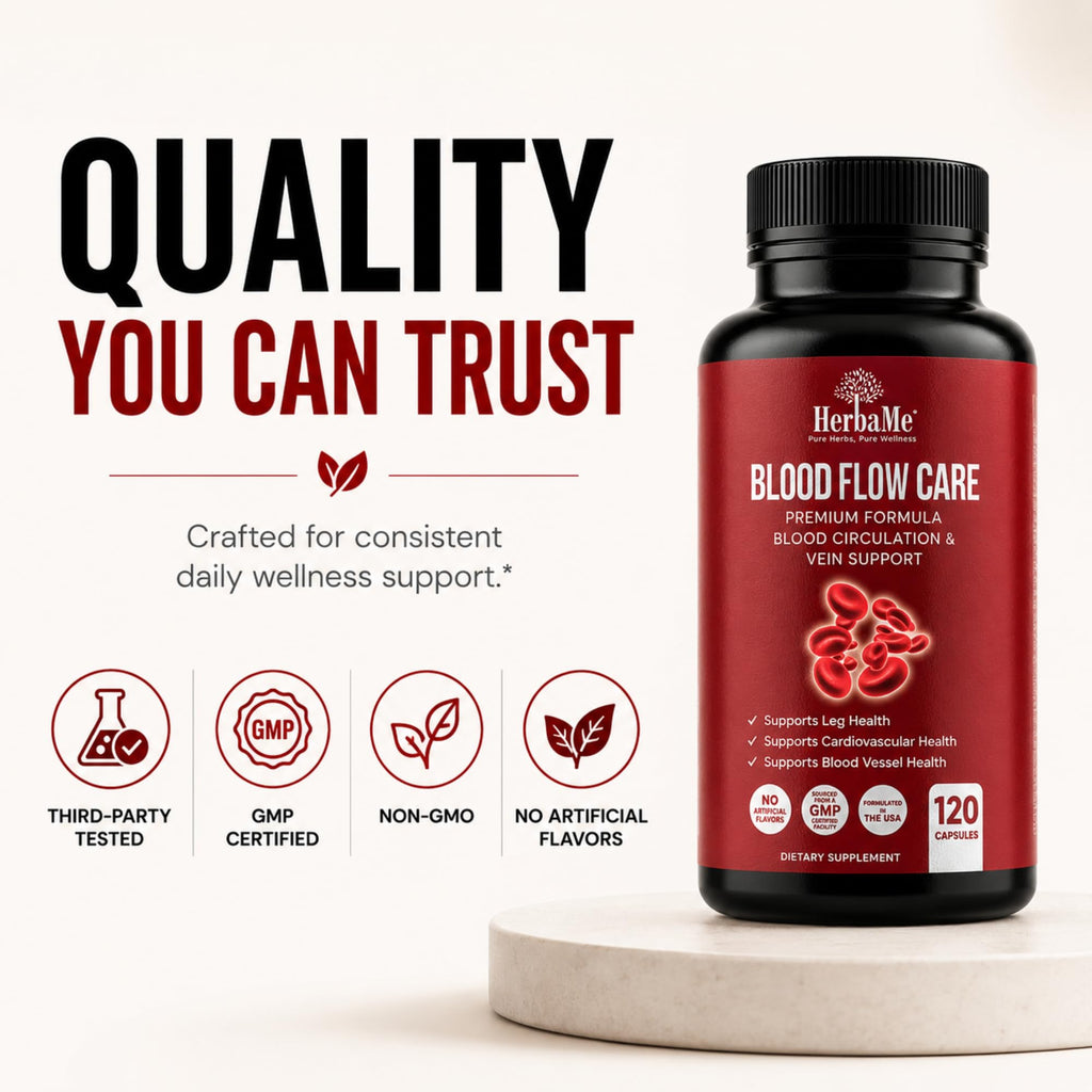 HerbaMe Blood Flow Care Blood Circulation & Leg Vein Support, 120 Capsules