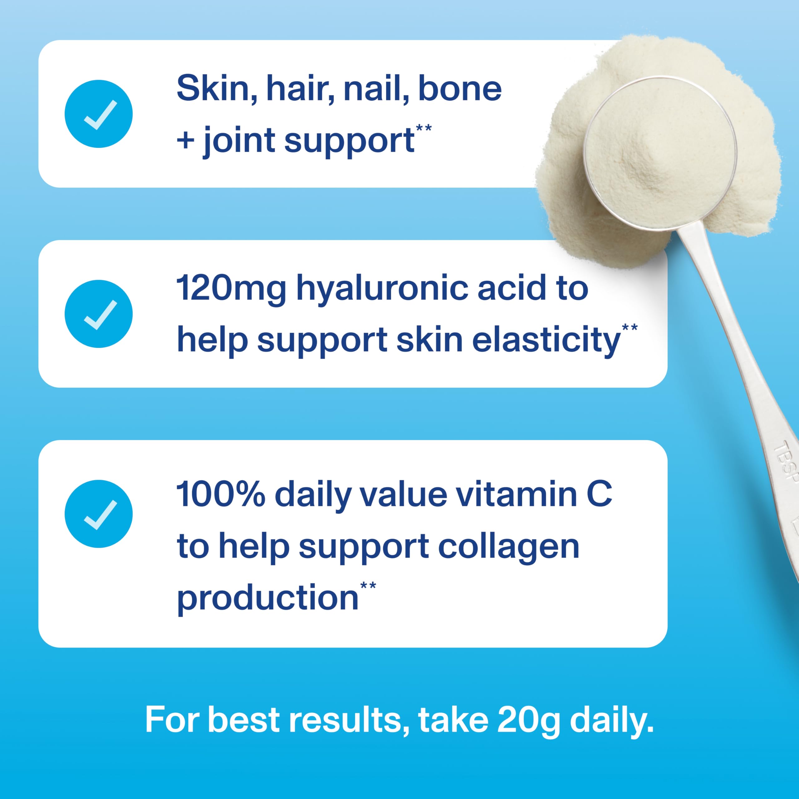 Vital Proteins Collagen Peptides Powder Advanced with Hyaluronic Acid & Vitamin C, Collagen Supplements, Unflavored, 12 Servings