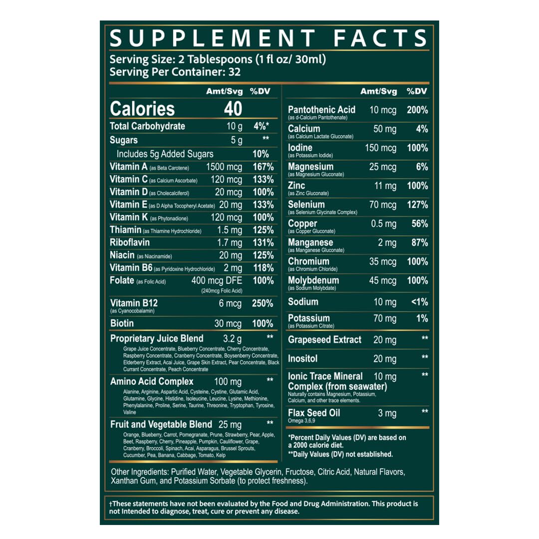 Wellgenix Balanced Essentials Liquid Multivitamin & Minerals, 32 Fl Oz