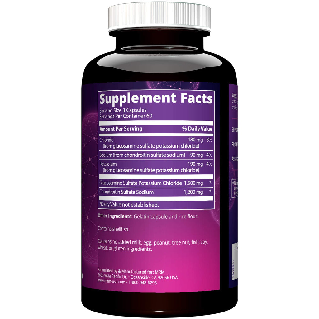 MRM Nutrition Glucosamine 1500mg & Chondroitin Sulfate 1200mg - 60 Servings