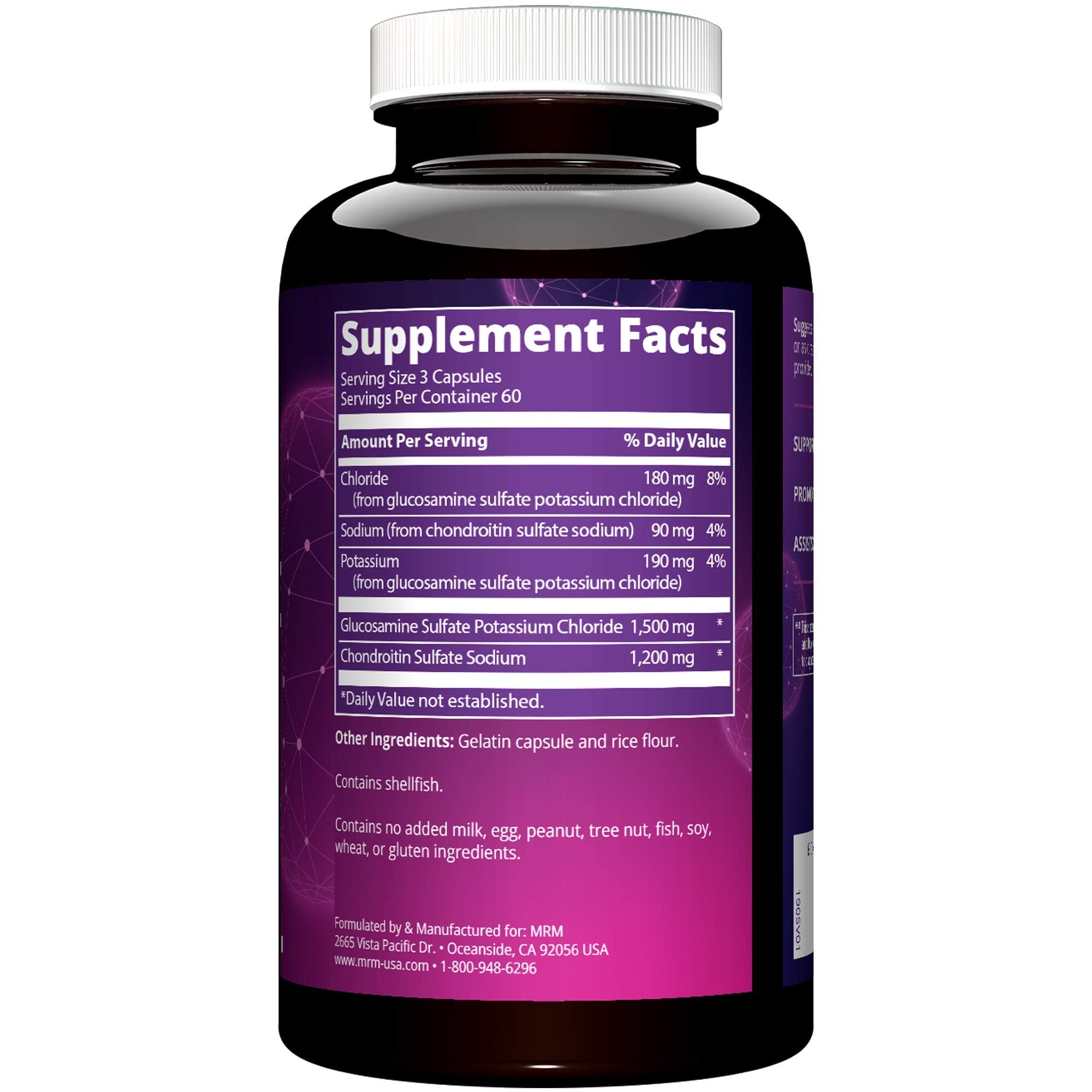 MRM Nutrition Glucosamine 1500mg & Chondroitin Sulfate 1200mg - 60 Servings