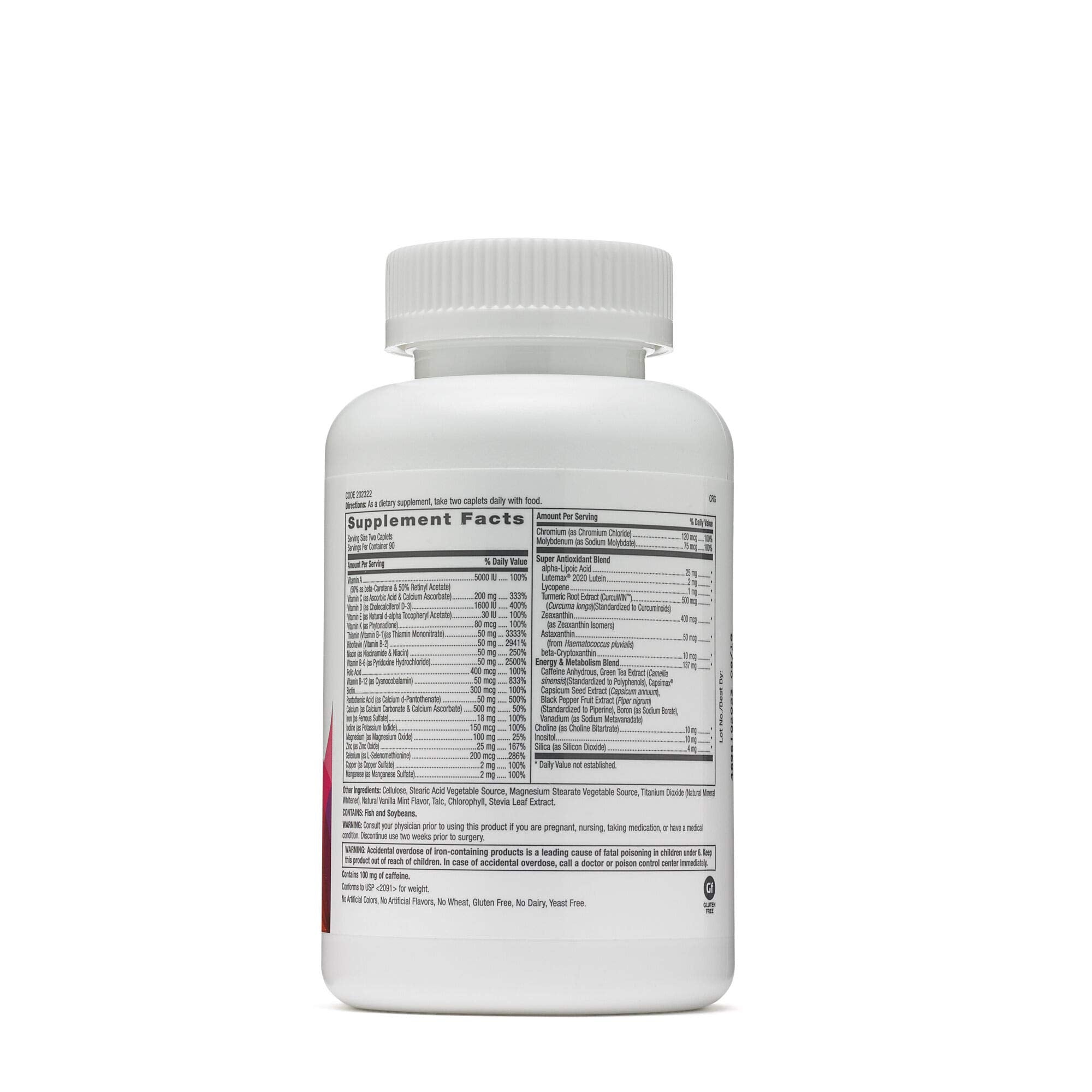 GNC Womens Ultra Mega Energy and Metabolism Multivitamin for Women, 180 Count, for Increased Energy, Metablism, and Calorie Burning