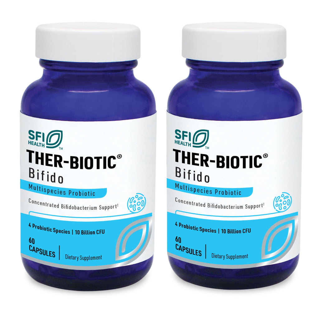 Klaire Labs SFI Health Ther-Biotic Factor 4-100% Bifidobacterium Probiotic - Bifidobacterium Bifidum with Breve, Lactis & Longum - Immune & Gut Health Support - Hypoallergenic (60 Caps / 2 Pack)