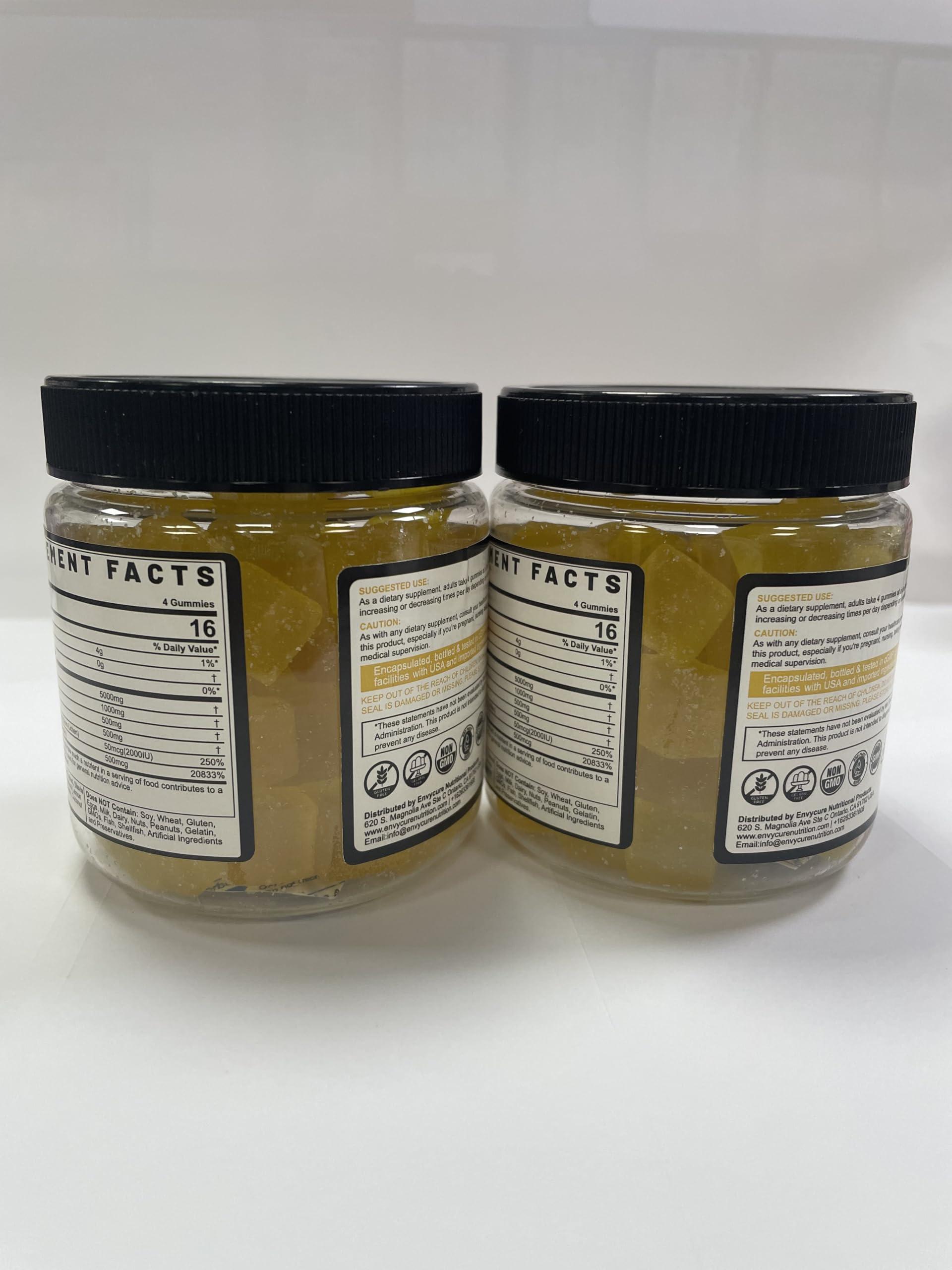 Creatine Monohydrate Gummies for Men & Women - with BCAA, Collagen Peptides, L-Taurine, Vitamin B12, D3, Chewables Creatine Monohydrate 5g Per Serving, Natural Lemon Flavor, Sugar Free, 2 Pack
