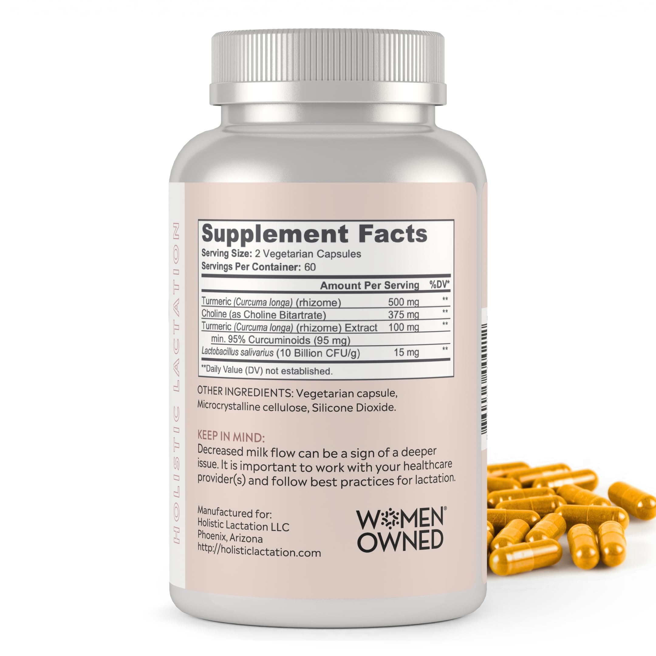 Holistic Lactation® Lactation Flow Formula (60 Servings), Supplement to Support Breastmilk Flow & Milk Supply, Contains Breastfeeding Probiotic and Choline, Lecithin-Free
