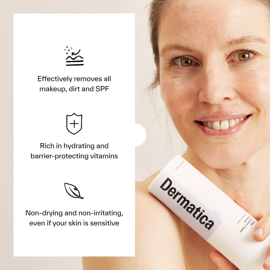 Dermatica Caring Squalane Cream Cleanser I Daily Wash For Dry or Combination Skin Types (150ml)