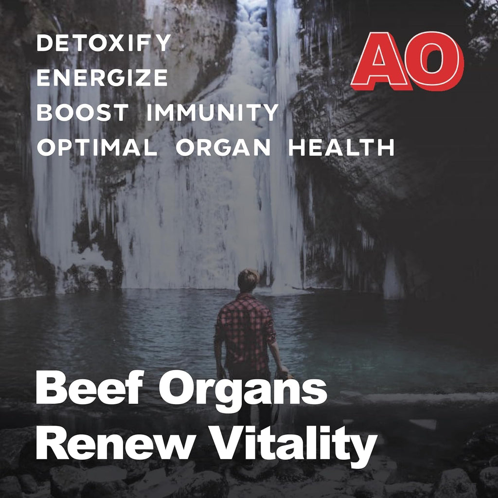 Ancient Origins Grass Fed Beef Organs Supplement 4500 mg - Desiccated Liver, Bone Marrow, Heart, Spleen, Pancreas & Kidney, Non-GMO, Gluten Free, Undefatted (180 Capsules, 750mg Each)