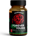Herbtopia Forever Young Anti Aging Adaptogen Supplement with Organic Red Ginseng, Astragalus, Reishi, Lion's Mane & Codonopsis — Supports Immune Function, Healthy Aging & Longevity | 60 Vegan Caps