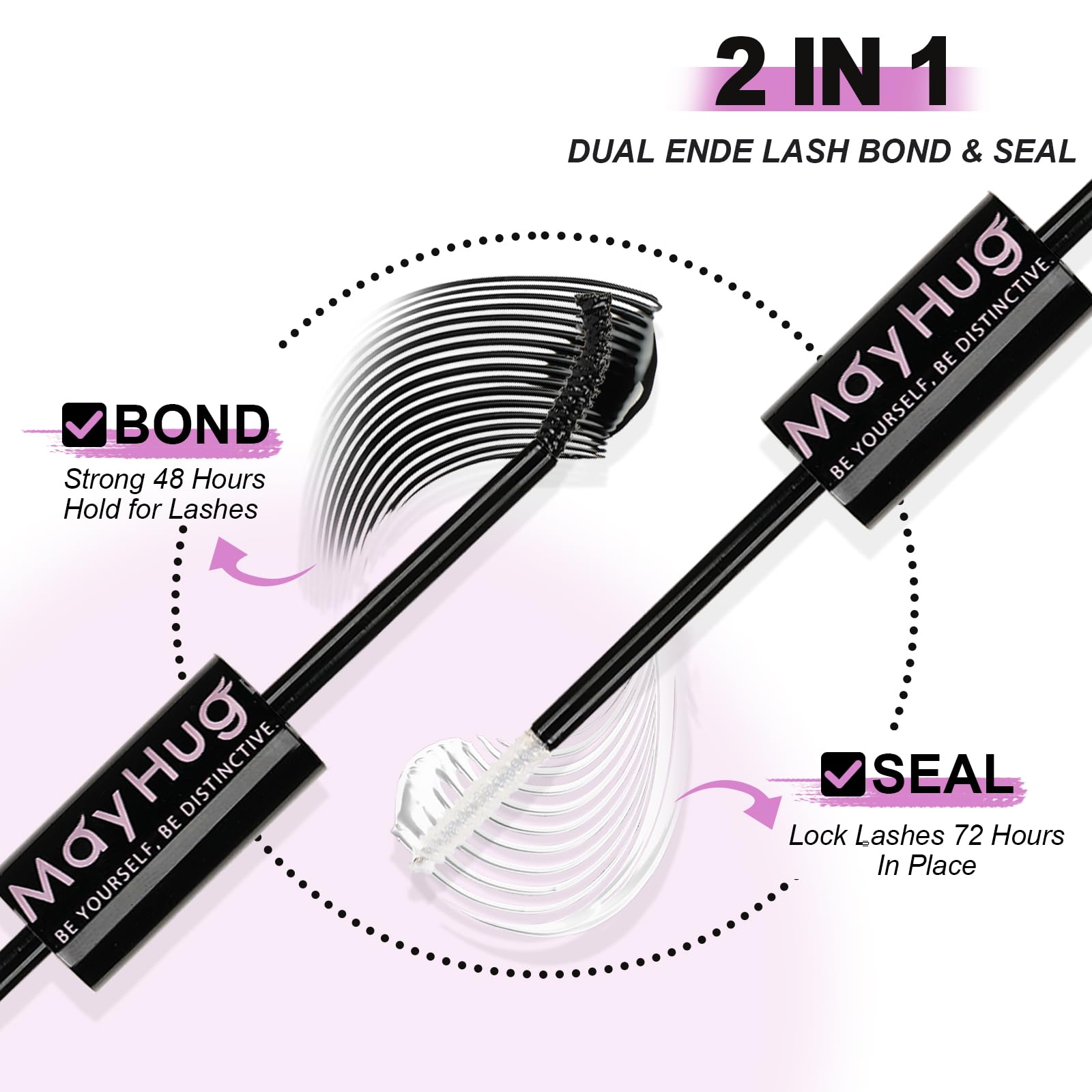 MayHug 3D Wispy Cluster Lashes Kit - Waterproof Lash Clusters 8-18MM C Curl Lashes - 144Pcs Individual Eyelashes Kit with Remover, Bond and Seal (Prism, 4 In 1)