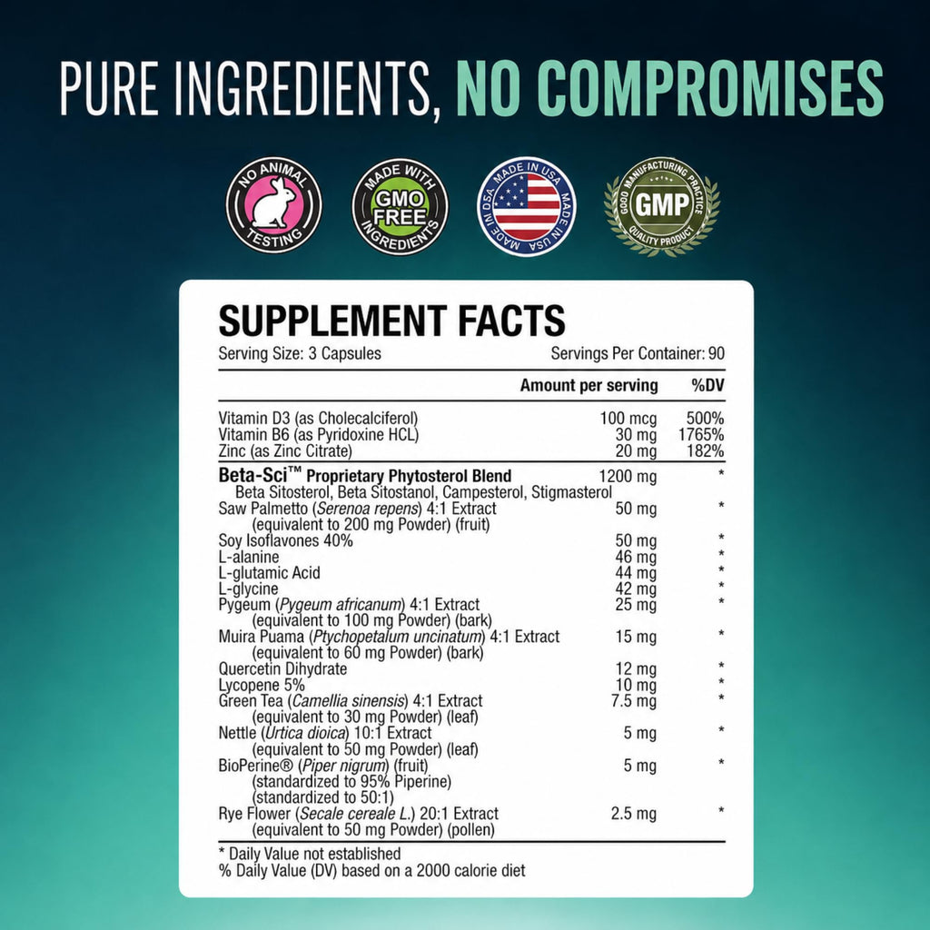 Approved Science Prostarex - Advanced Prostate Supplements for Men – Prostate, Bladder & Urinary Health Support with Saw Palmetto, Beta-Sitosterol & BioPerine – 270 Capsules (3 Month Supply)