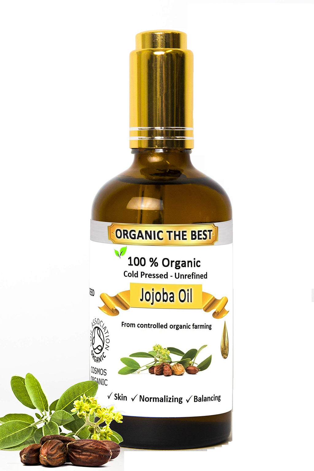 Organic Jojoba Oil Cold Pressed Undiluted,Certified, Premium Quality 100 ml