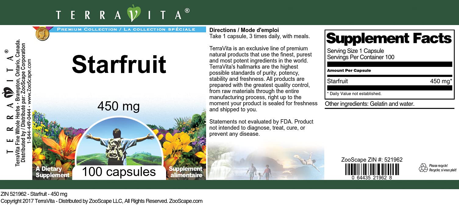 Starfruit - 450 mg (100 Capsules, ZIN: 521962)