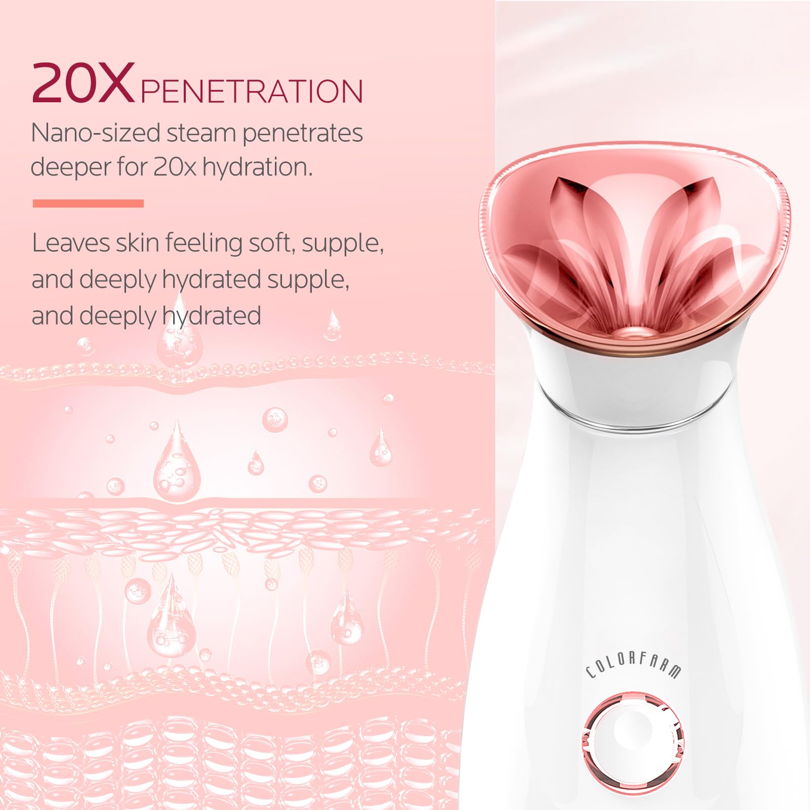 Colorfarm Facial Steamer Spa Kit: Nano Ionic Face Steamer for Facial Deep Cleansing - Home Spa Skincare Set with 17 Skin Care Tools Self Care Gifts for Women