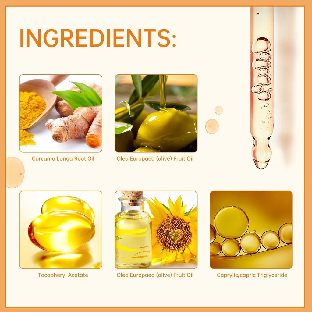 Turmeric Dark Spot Corrector Serum Oil, Turmeric Serum for Dark Spots Remover,Brightening Skincare for Hyperpigmentation, Acne Scars & Age Spots
