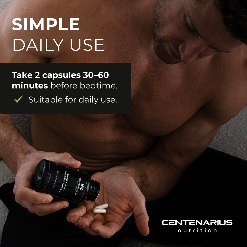 Centenarius Nutrition Sleep and Mood Formula with L-Theanine, 5-HTP, PharmaGABA + More for Sleep + Enhanced Mood & Stress Levels (60 Count)
