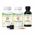Dr Clark Store Intestine Support & Cleanse Kit - with Original Green Tincture from Black Walnut Hulls, Wormwood, and Cloves-Helps Maintain Optimum Intestinal Function - Vegetarian Capsules