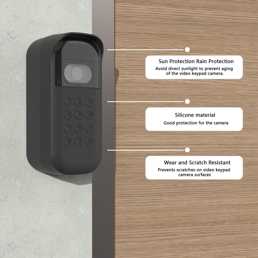 Koroao Silicone Skin Cover for myQ Smart Garage Door Video keypad with Angle Mount Accessories (Only for Left，Black)