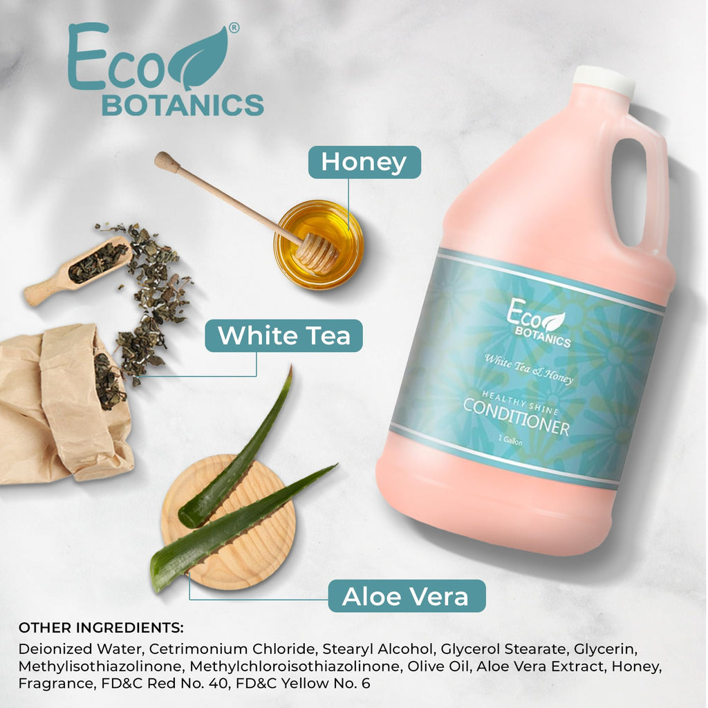 Terra Pure 1-Shoppe Eco Botanics Natural Conditioner with Raw Honey & White Tea | Gallon Jug Bulk Toiletries for Airbnb, Vacation Rentals, and Home Bathroom | Refill For Soap Dispensers