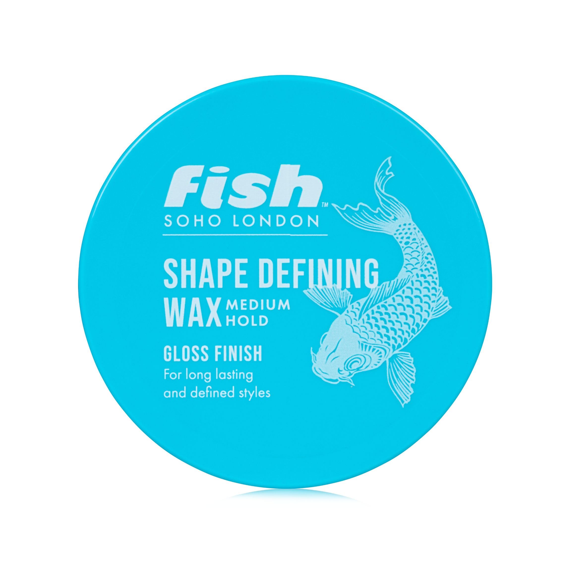 fish Original Shape Defining Hair Wax, Mens Hair Styling Product Suitable for Short & Medium Length Hair. Stylist & Barber Used, Medium hold, Gloss Finish, 100 ml