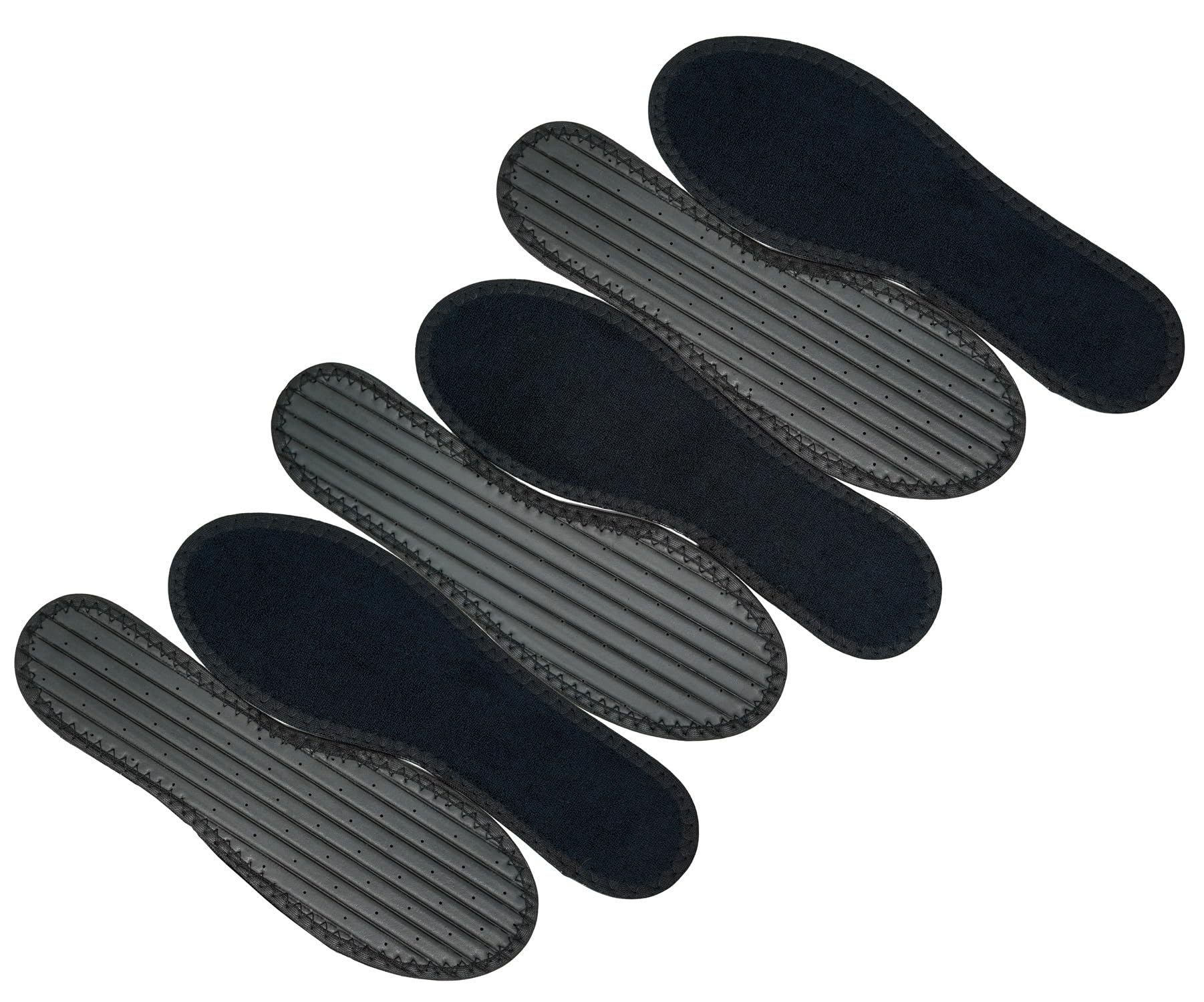 Happystep 3 Pairs of Cotton Terry Cloth Zero Drop Shoe Insoles, Barefoot Inserts, Sweat Absorption, Washable & Reusable, Fit All Sneakers, Business Shoes, Boots etc. (Black), UK Size 10