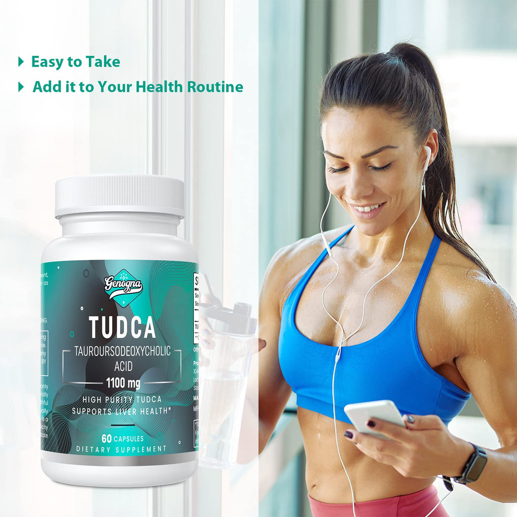 Genogna TUDCA 1100mg-Liver Support Supplement for Detox Cleanse, 2 Pack