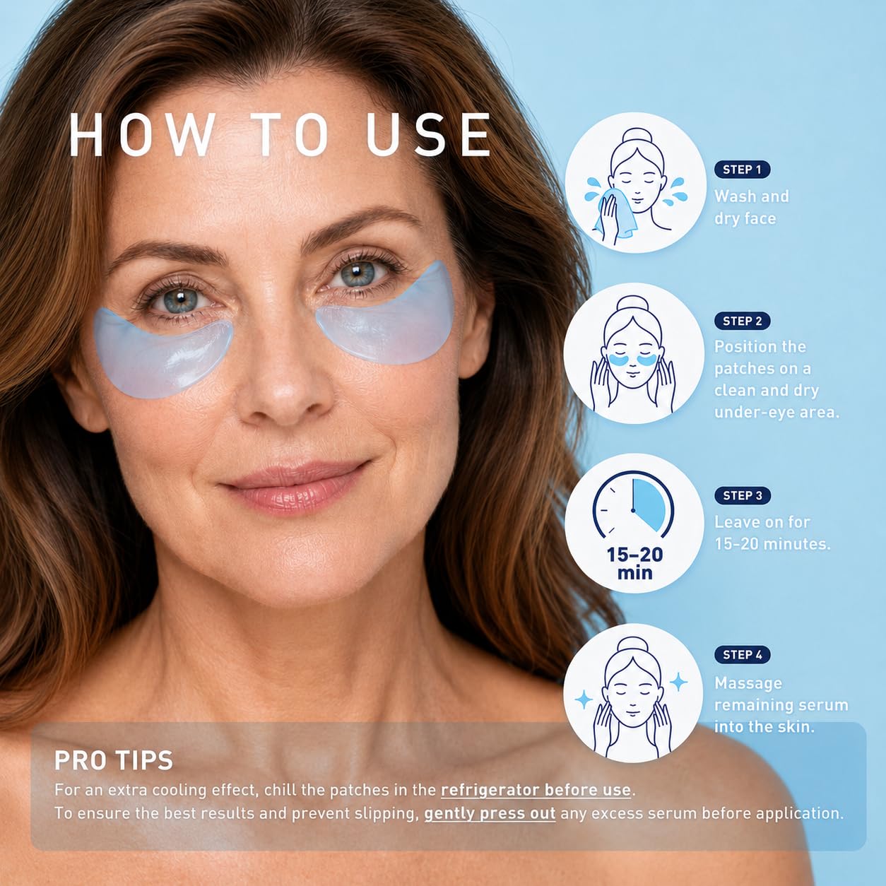 Under Eye Patches for Dark Circles: 30 Pairs Enaskin Naturals Retinol Collagen Eye Gels Mask - Reduce Wrinkles Puffy & Bags - Skin Treatment Pads - Anti Aging Moisturizer For Women (Blue)