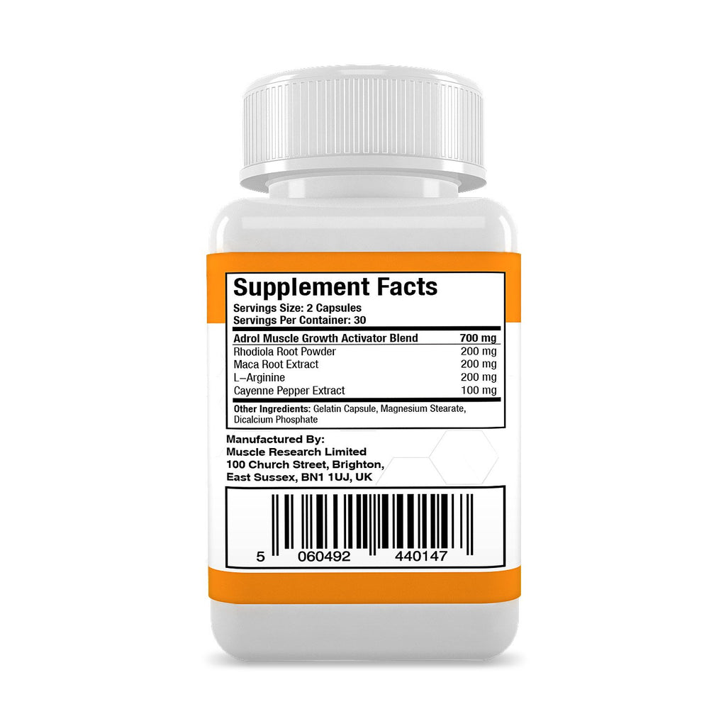 Muscle Research ADROL 50 - Advanced Bodybuilding Supplement - 60 Capsules - 30 Days Supply - UK Manufacture