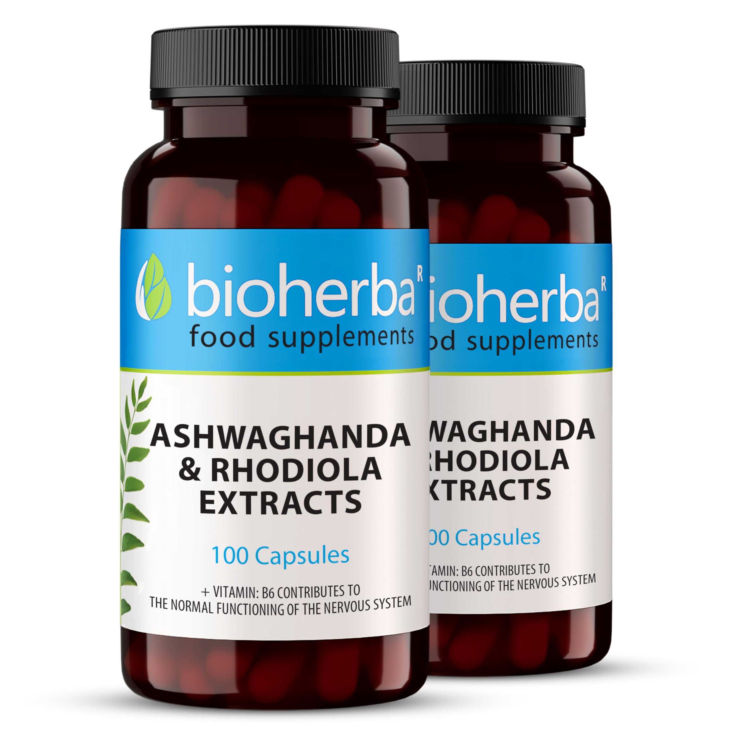 Ashwagandha Rhodiola Complex – 200 Capsules | Adaptogen Formula with B-Vitamins for Energy and Mental Performance by BIOHERBA