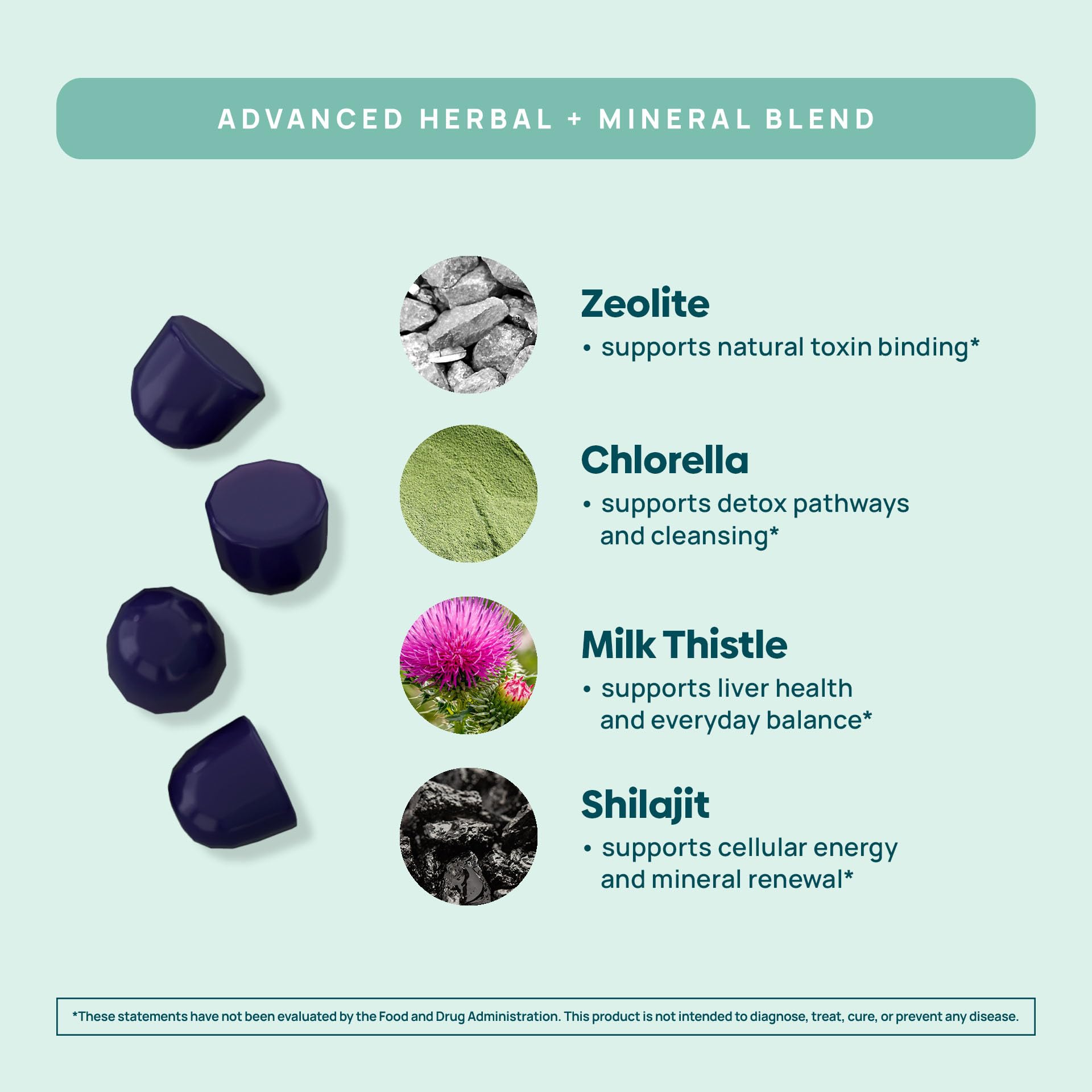 Total Detox, Zeolite Heavy Metal Detox for Adults- Zeolite, Chlorella, Milk Thistle, Shilajit & Iodine, Toxin Cleanser, Pineal Decalcification, Fluoride Cleanse, 60 Mixed Berry Gummies