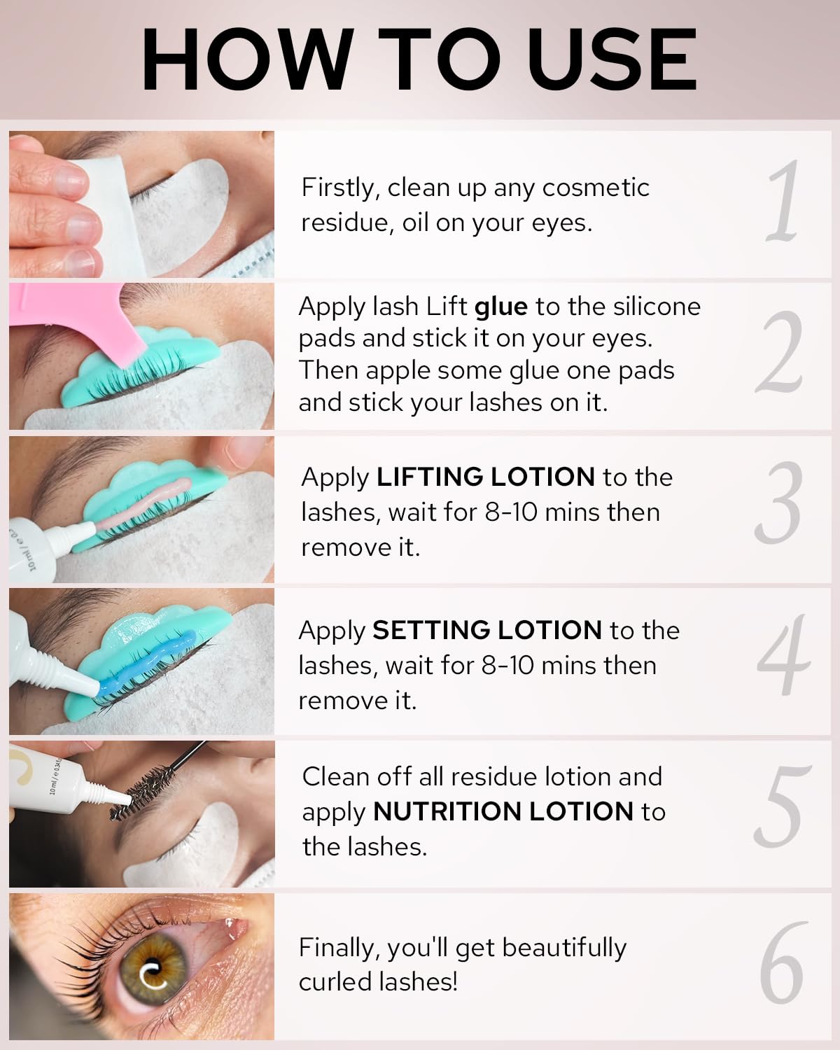 Libeauty Lash Lift Kit, Brow Lamination & Eyelash Perming Kit, Smooth-Flow Tube Design Beginner Friendly, Effective Salon Curl Results and Lasted Up 1 Month
