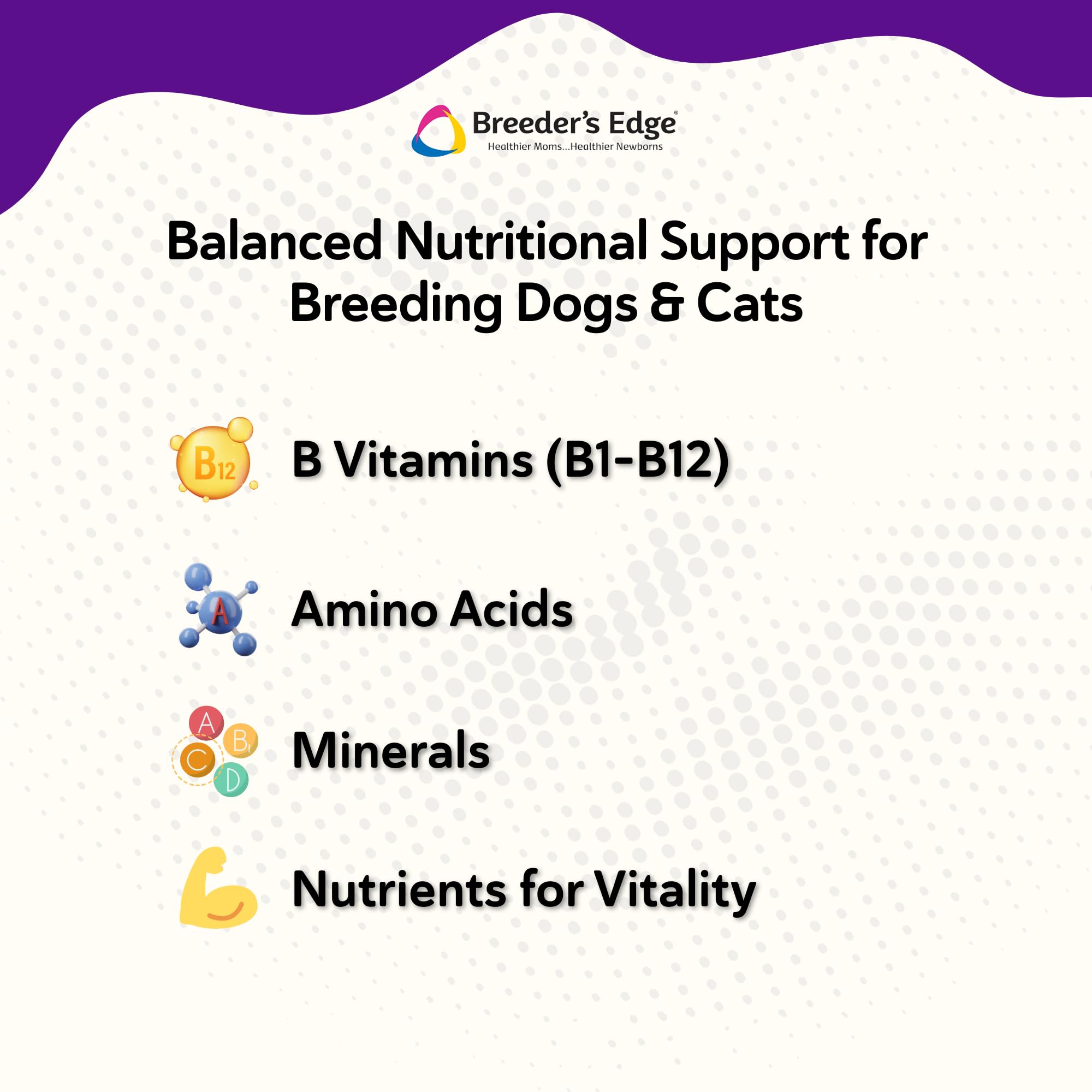 Breeder’s Edge B Strong Powder, B-Complex Vitamin Supplement for Dogs and Cats, Supports Reproductive Health, Promotes Normal Heat Cycles, and Helps Maintain Energy, 300g