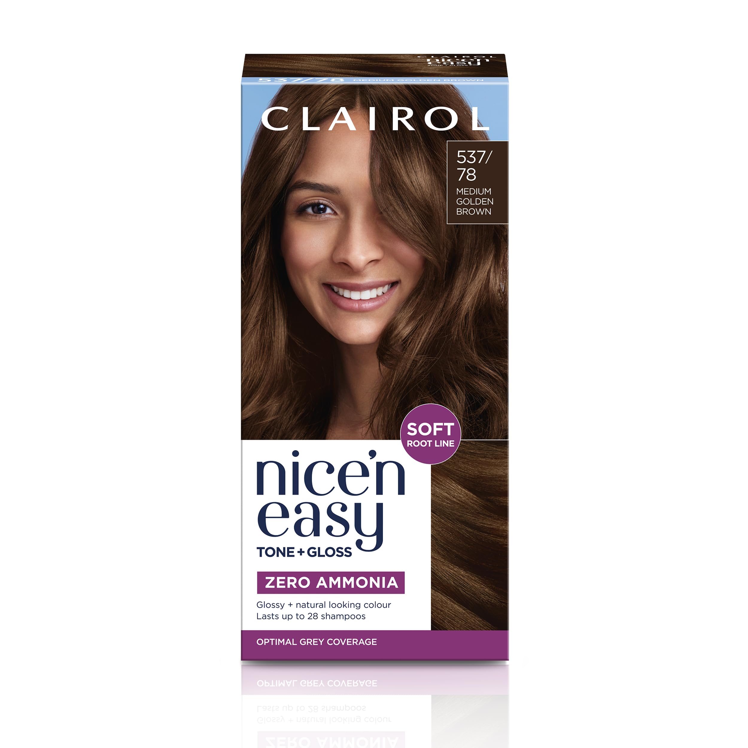 Clairol Nice'n Easy Tone+Gloss Semi Permanent Hair Dye - 537/78 Medium Golden Brown