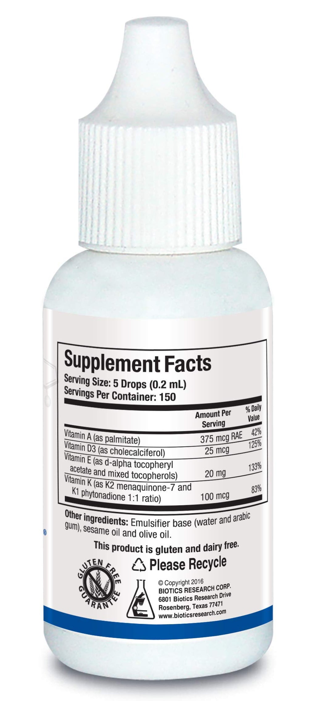 BIOTICS RESEARCH Bio ADEK Mulsion - Emulsified Formula, Improved Bioavailability, Supports Healthy Immune Responses, Bone Health, Eye Health, Cardiovascular Health, 1 fl oz
