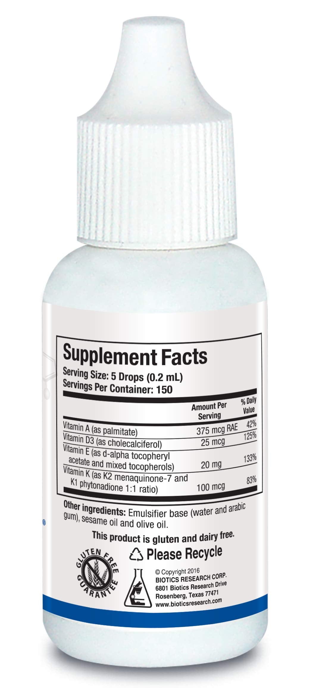 BIOTICS RESEARCH Bio ADEK Mulsion - Emulsified Formula, Improved Bioavailability, Supports Healthy Immune Responses, Bone Health, Eye Health, Cardiovascular Health, 1 fl oz