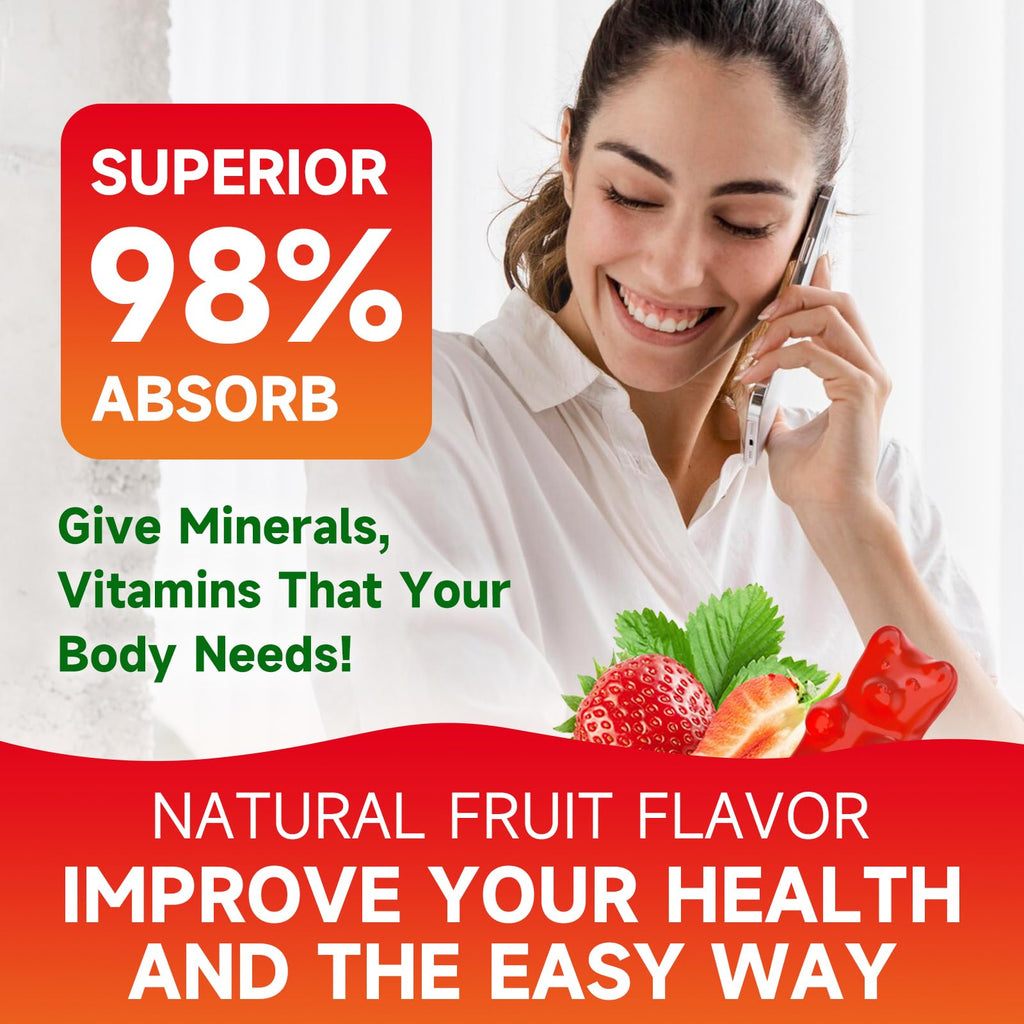 2 Pack Calcium Citrate Gummies, Sugar Free Calcium Citrate 1000mg for Muscle Healthy, Absorption Calcium Supplements for Adults & Kids, Strawberry, 120 Count
