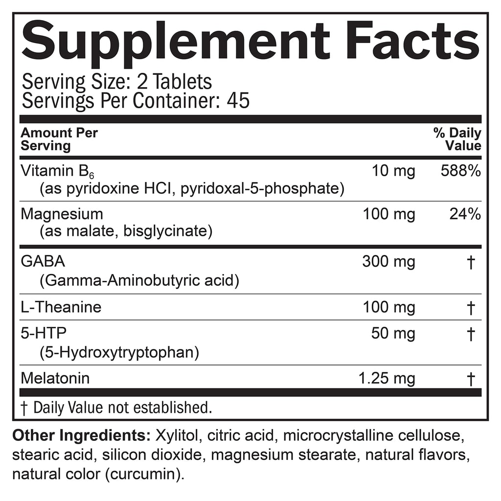 BRAINMD Dr Amen Put Me To Sleep Naturally - 90 Chewable Tablets - with Melatonin, L-Theanine, Magnesium, GABA, Vitamin B6 & 5-HTP - Gluten Free - 45 Servings