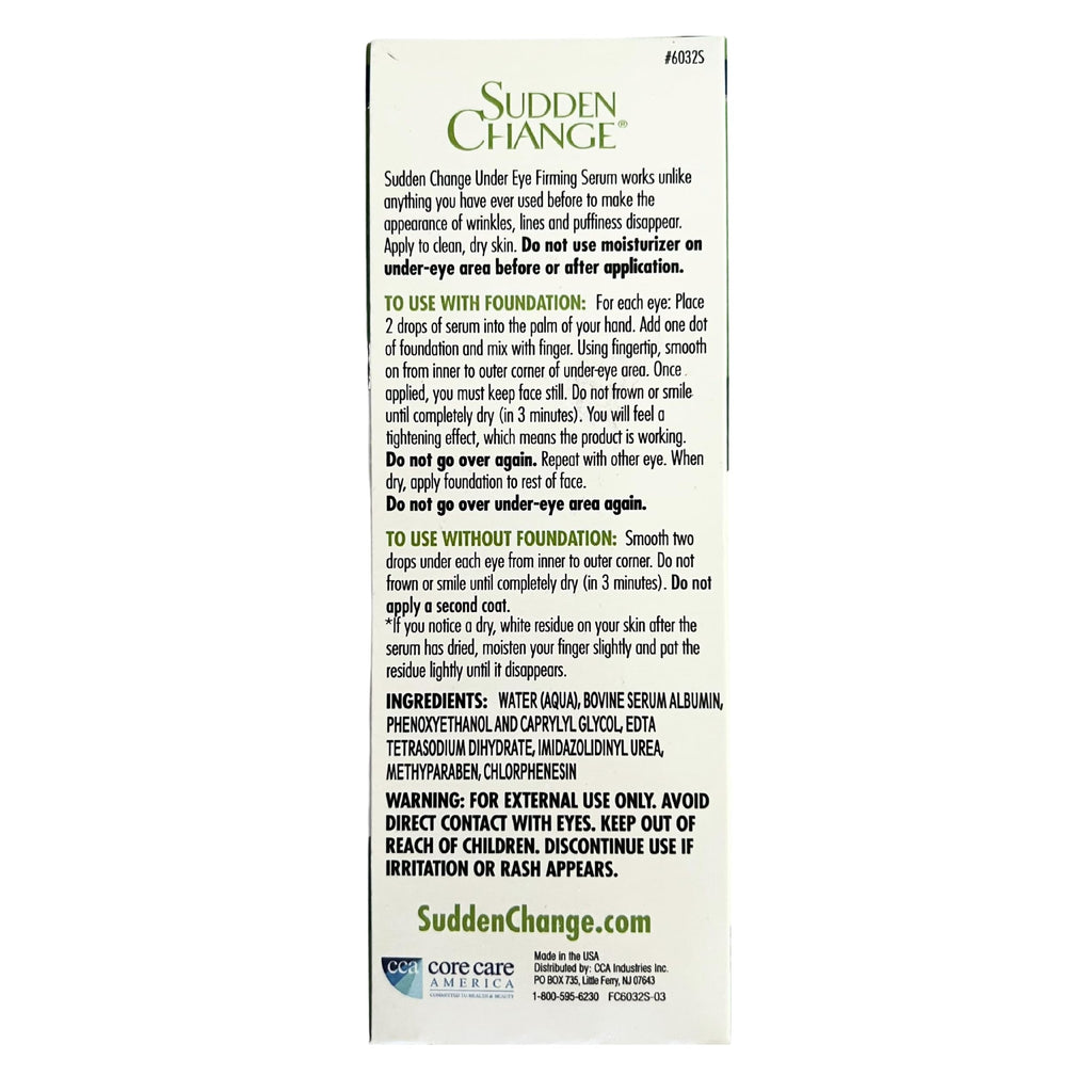 Sudden Change Instant Under-Eye Firming Serum – Fast-Acting Eye Tightening Serum for Under-Eye Bags, Puffiness, Lines & Wrinkles (0.23 oz, Pack of 3)