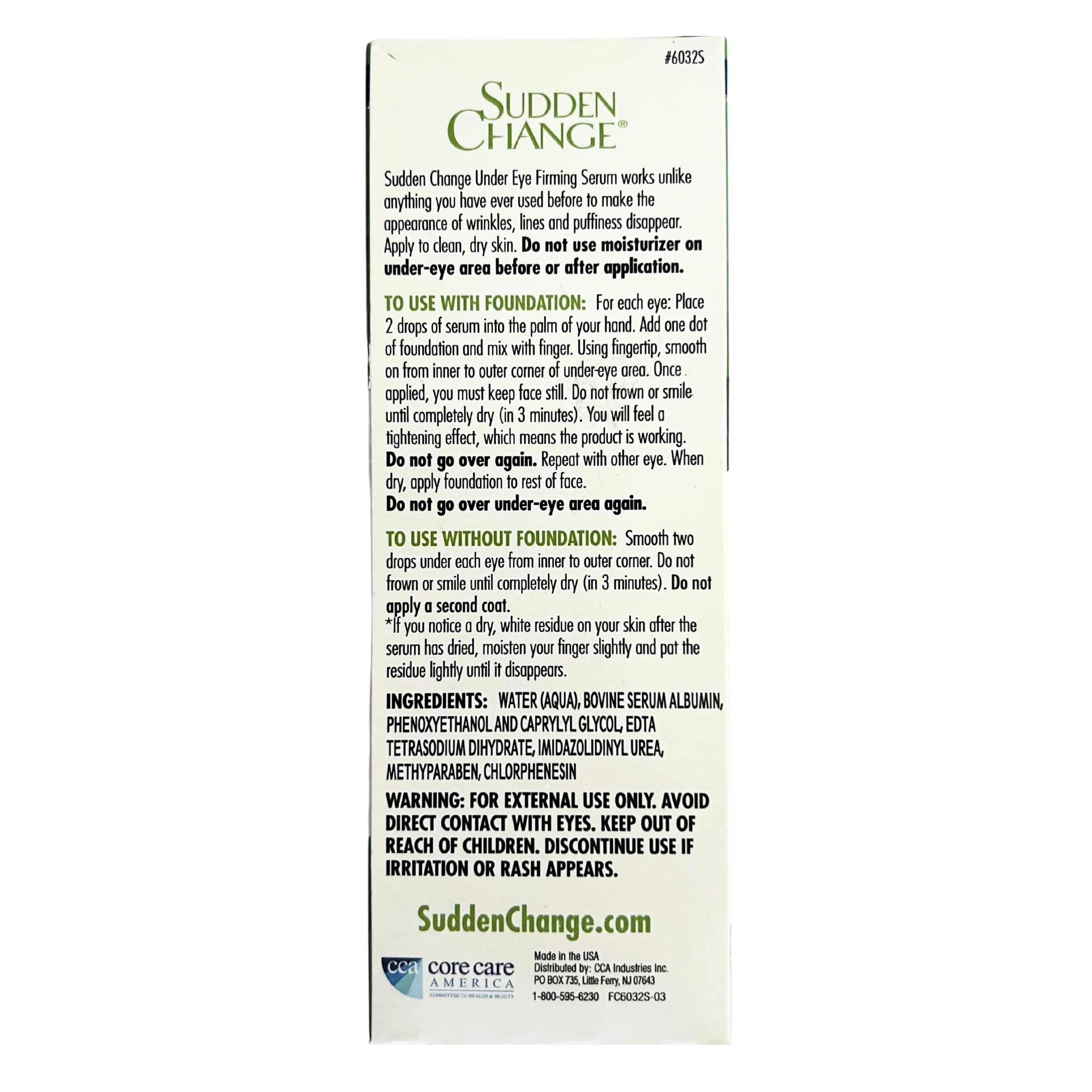 Sudden Change Instant Under-Eye Firming Serum – Fast-Acting Eye Tightening Serum for Under-Eye Bags, Puffiness, Lines & Wrinkles (0.23 oz, Pack of 3)