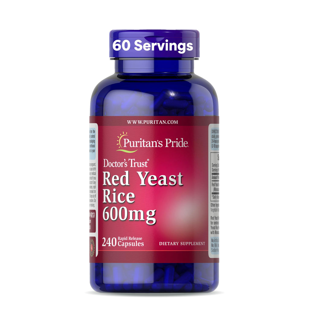 Puritan's Pride Doctors Trust® Red Yeast Rice 600mg, Dietary Supplement, 240 Rapid Release Capsules, 2 Pack