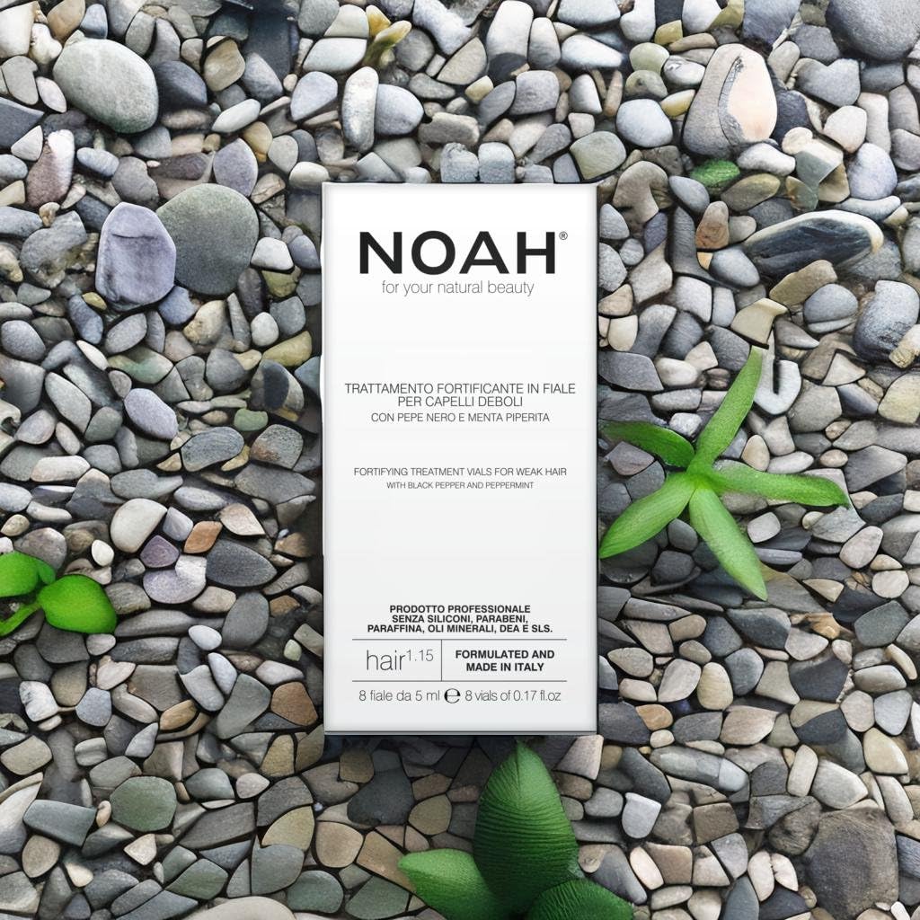 Noah Natural Fortifying Hair 1.15 Treatment Vials Serum with Black Pepper & Peppermint for Weak Hair, Strengthening & Revitalizing Formula, Vegan, Plant-Based Formula 8 Vials of 5ml
