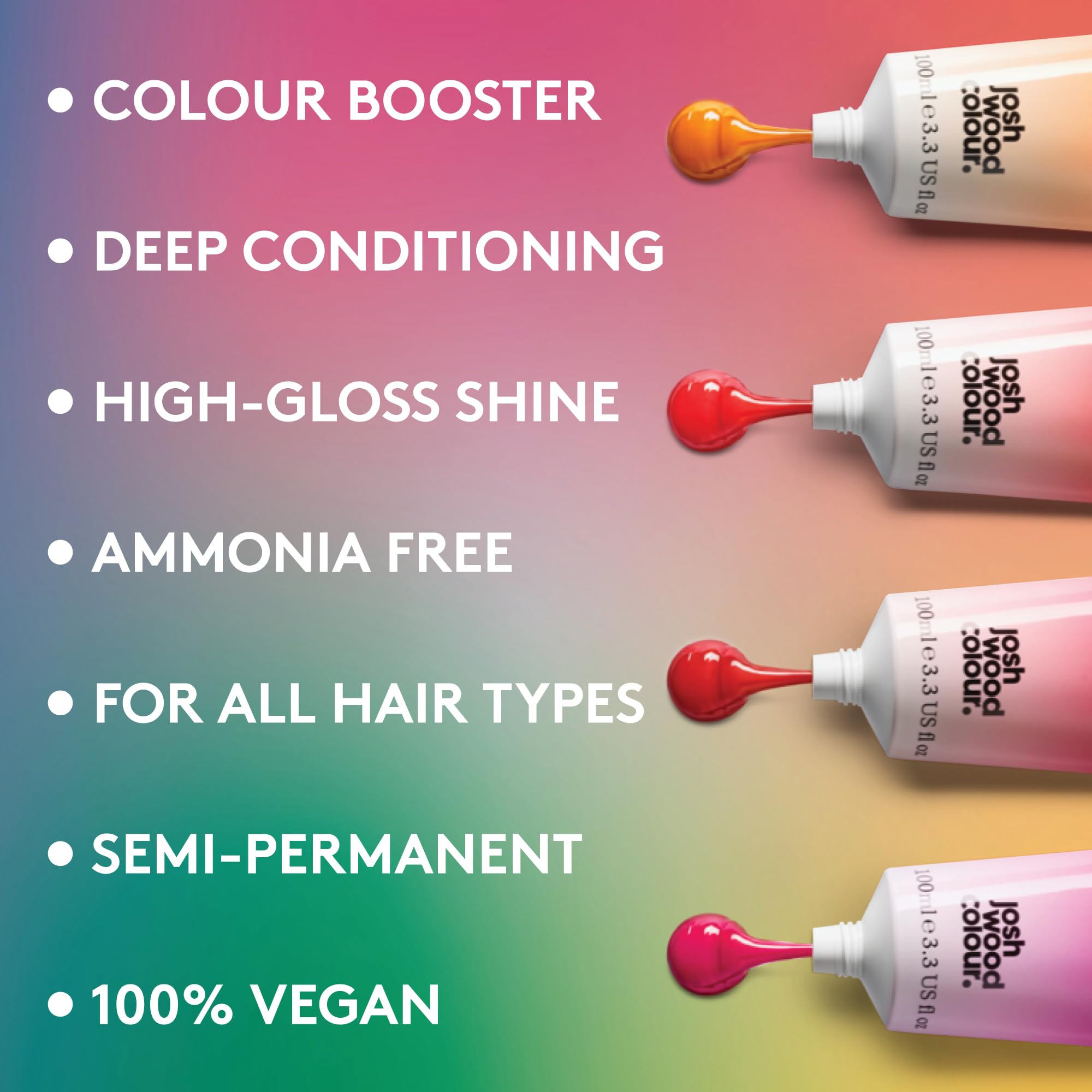 Josh Wood Hair Gloss Icy Blonde, Semi-Permanent Colour Toner, Vegan, 100ml