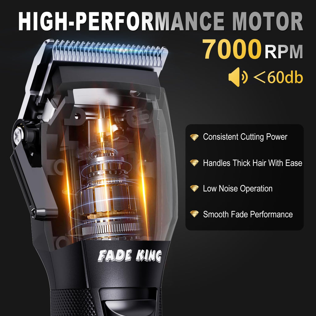 FADEKING® Professional Hair Clippers for Men - Cordless Beard Trimmer & Nose Hair Trimmer Set, All-in-One Mens Grooming Kit with Foil Shaver - Fathers Day Gift for Dad Men Husband