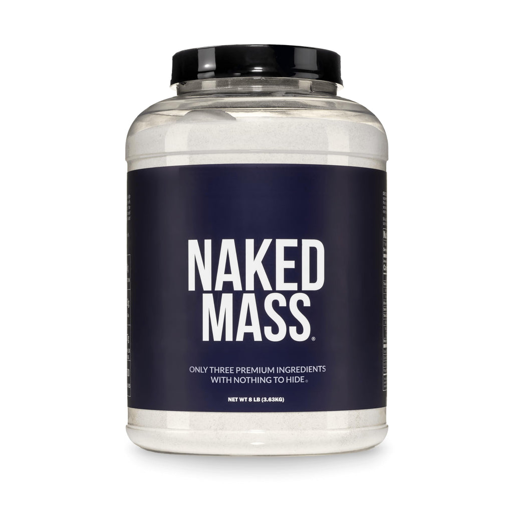 NAKED Mass - Natural Weight Gainer Protein Powder - 8 LB Bulk, NSF Certified, GMO Free, Gluten Free & Soy Free. No Artificial Ingredients - 1,250 Calories per Serving