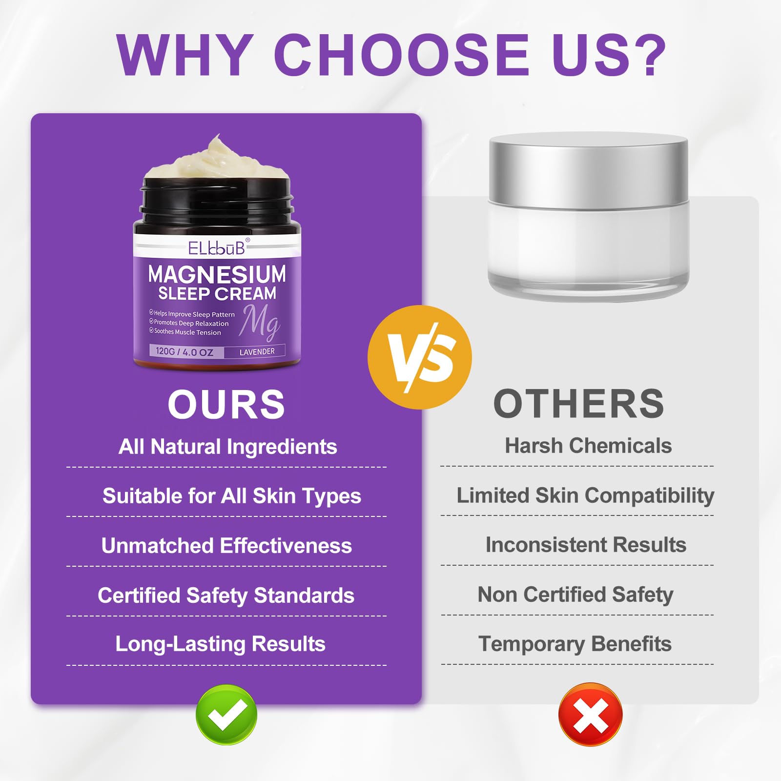 Magnesium Cream for Sleep - Enriched with Almond Oil, Lavender, and Vitamin E for Deep Relaxation - Natural Magnesium Lotion for Skin Nourishment and Quick Absorption - Lavender
