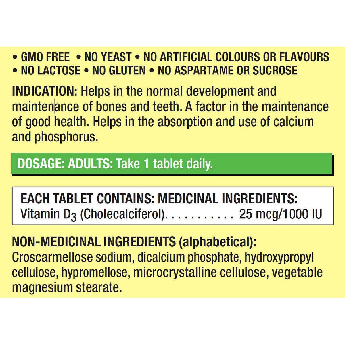 (Twin Pack) 2 x Kirkland Signature Vitamin D3 1000IU/25mcg, 360 tablets