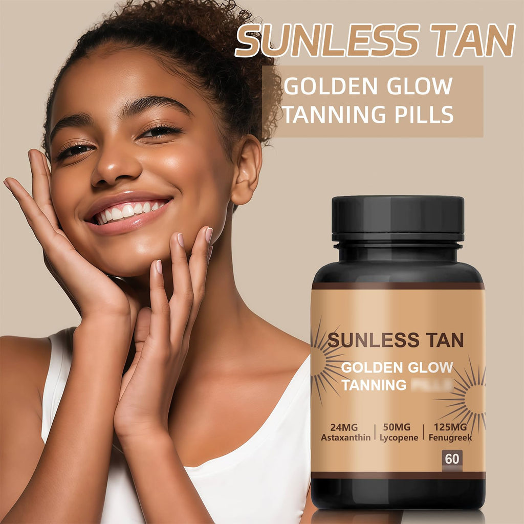 Carotenoid Tanning Blend – Sunless Tan Formula for a Natural Glow, for Face & Body Use – Carotenoid Tanning Blend for Men and Women (60Pcs)