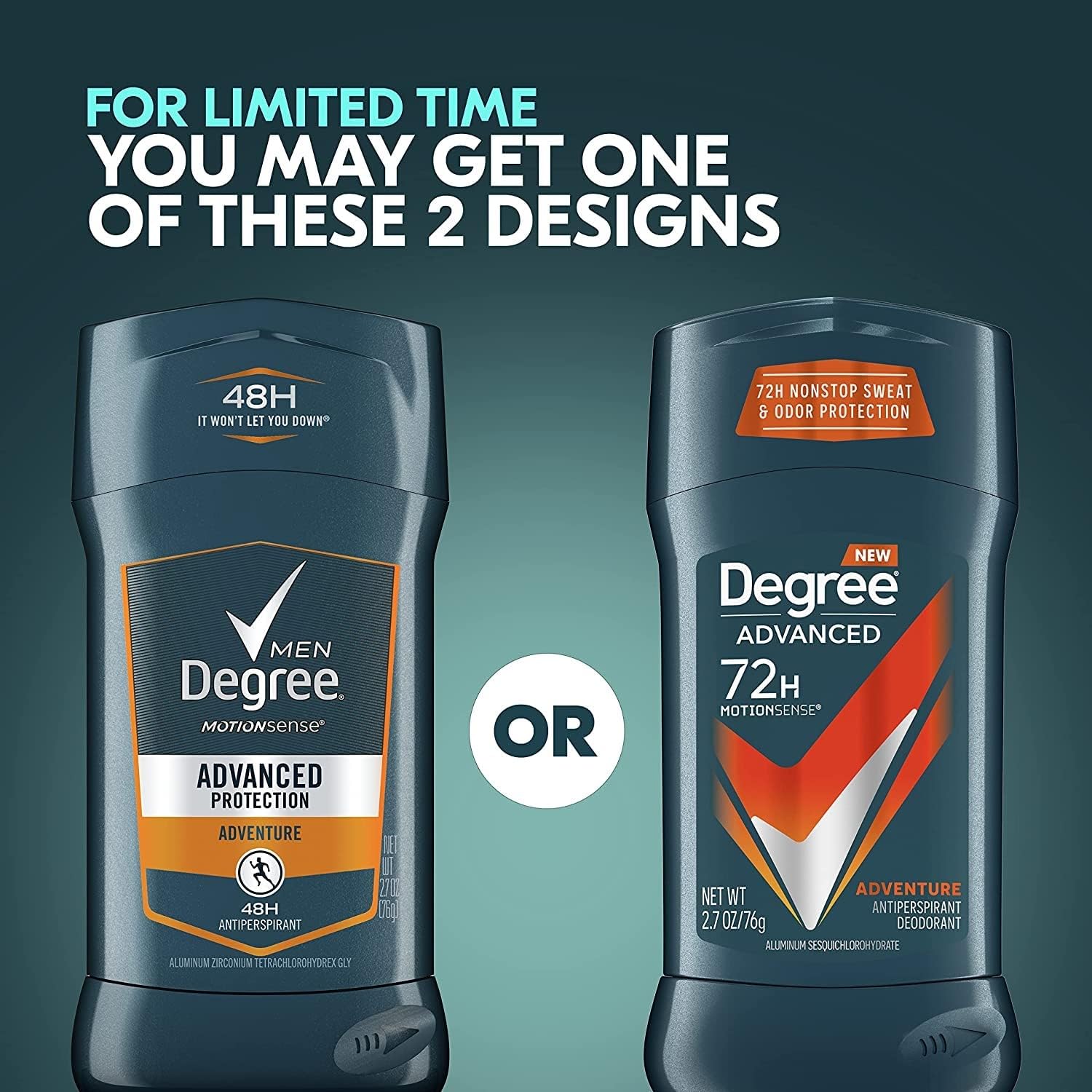 Degree Men Adventure Advanced Protection Antiperspirant Deodorant Stick, 2.7 oz (Pack of 11)