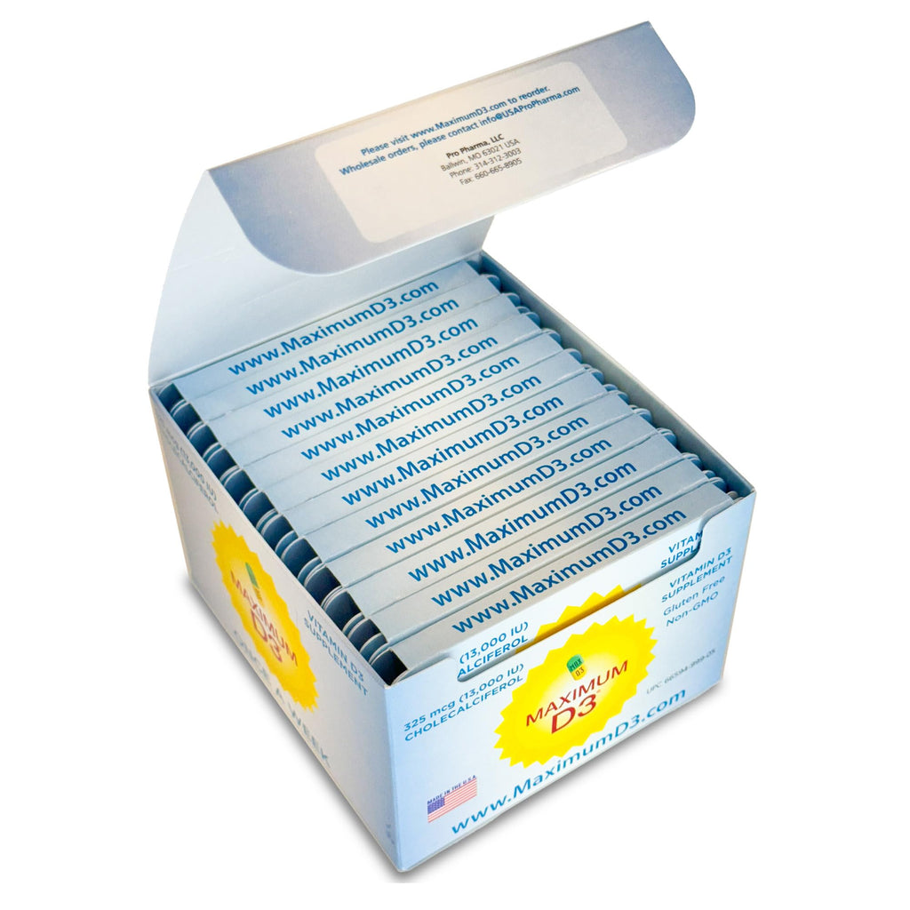 Maximum D3 13,000 IU Box, 60 Capsules Total (12 Cards/Box x 5 Capsules per Card), 60-Weeks Supply