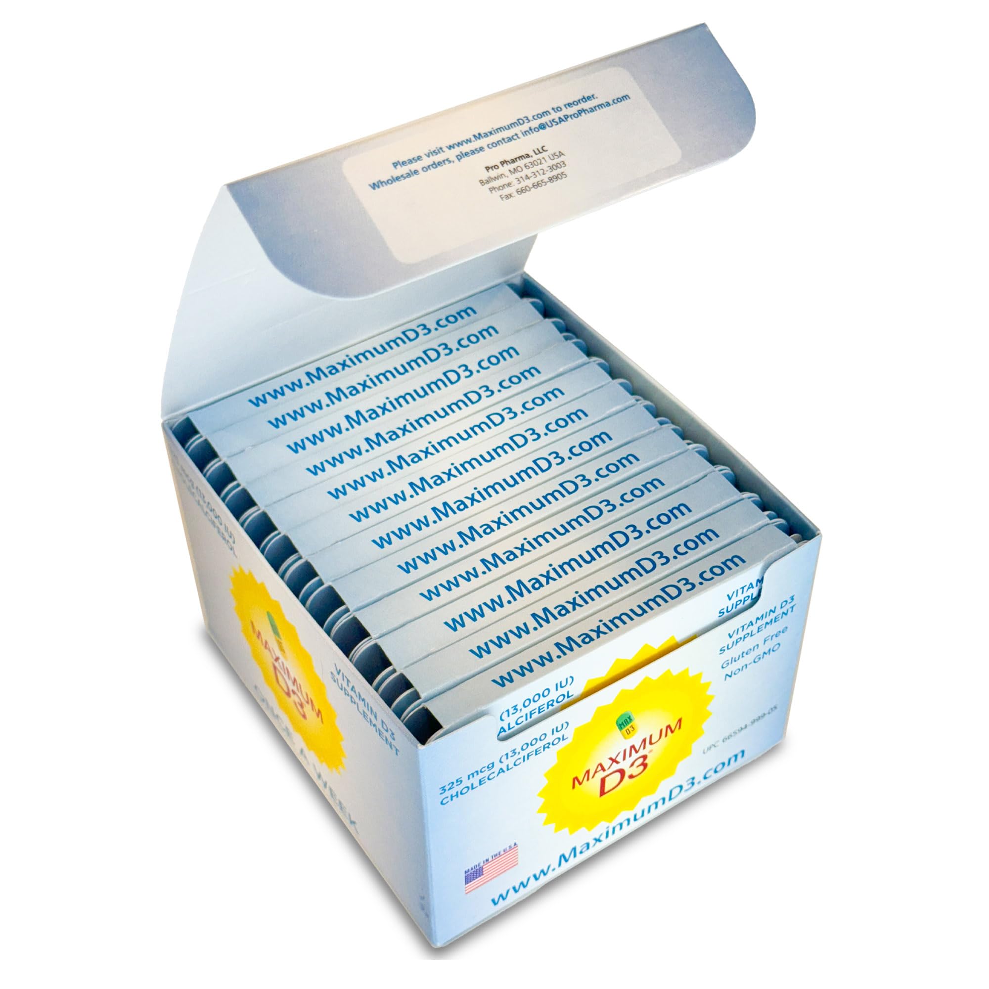 Maximum D3 13,000 IU Box, 60 Capsules Total (12 Cards/Box x 5 Capsules per Card), 60-Weeks Supply