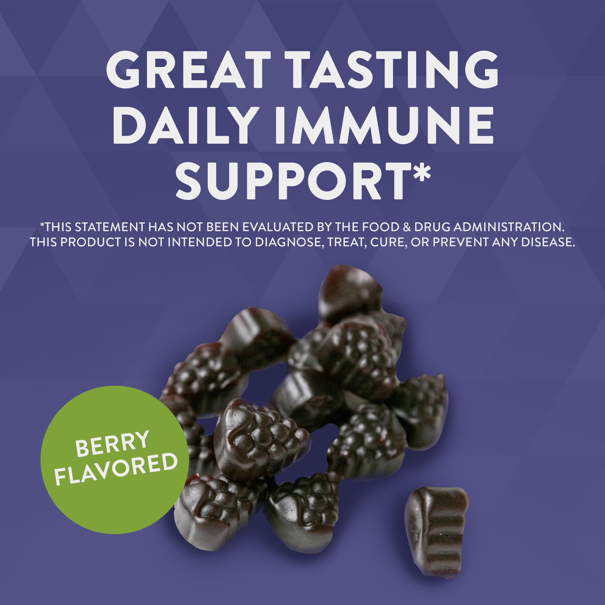 Nature's Way Sambucus Elderberry Gummies - Immune Support Supplement for Kids & Adults* - With Vitamins C, D3, Zinc & Antioxidant Support* - Gluten Free & Vegetarian - 100 Gummies